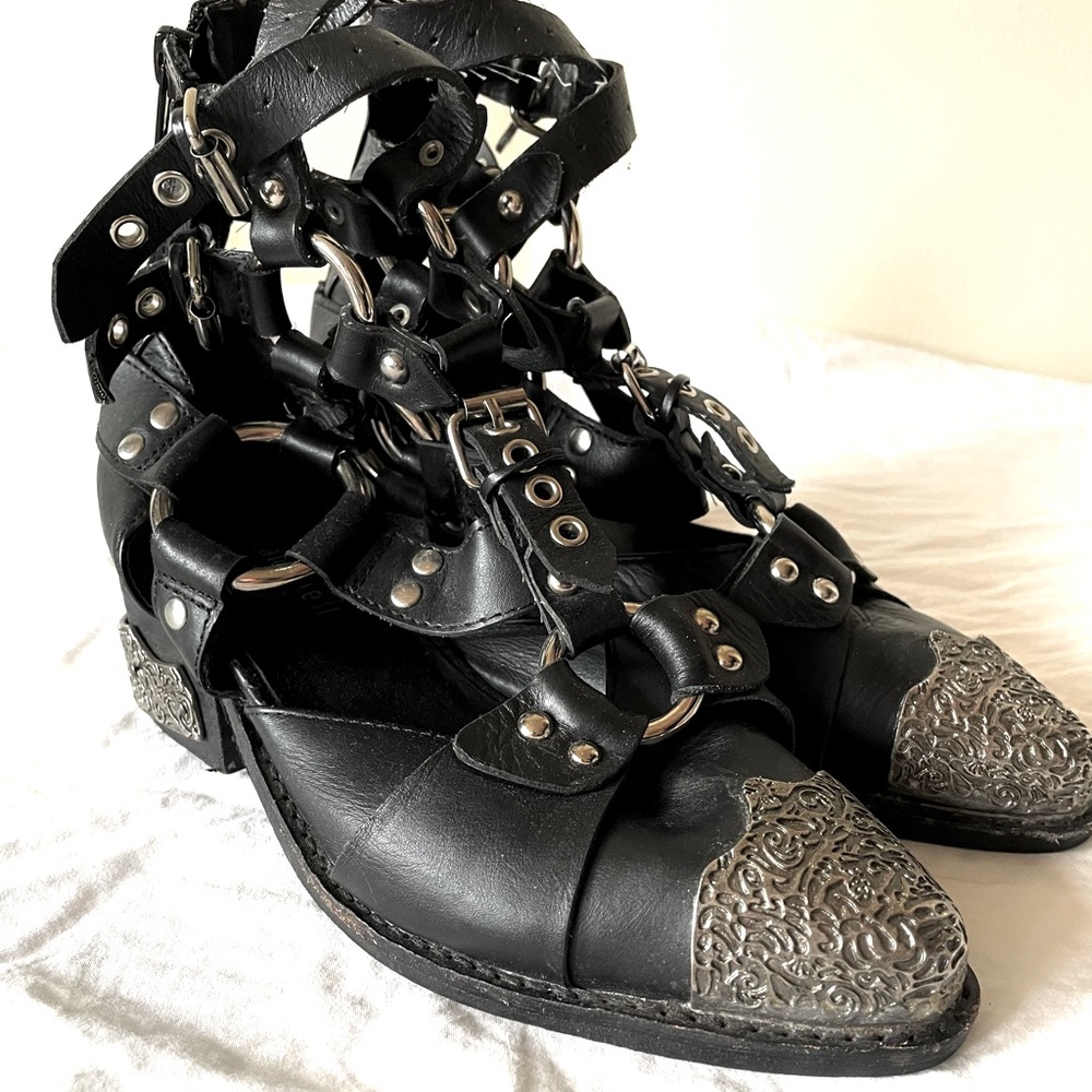 JEFFREY CAMPBELL Cut Out Buckle Booties (Used)